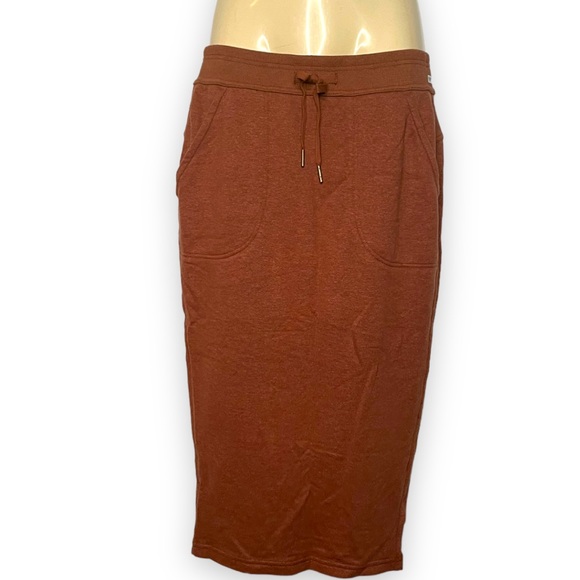 Prana Mid Length Skirt Soft Hemp Blend Outdoor Sporty Earthtone Cozy Up XS - Picture 2 of 4